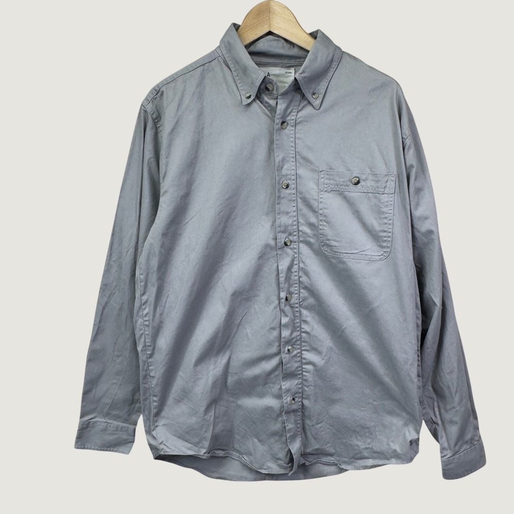 Five Four FF.LA Button‎ Down Shirt M Grey Minimalist Casual Workwear Long Sleeve
